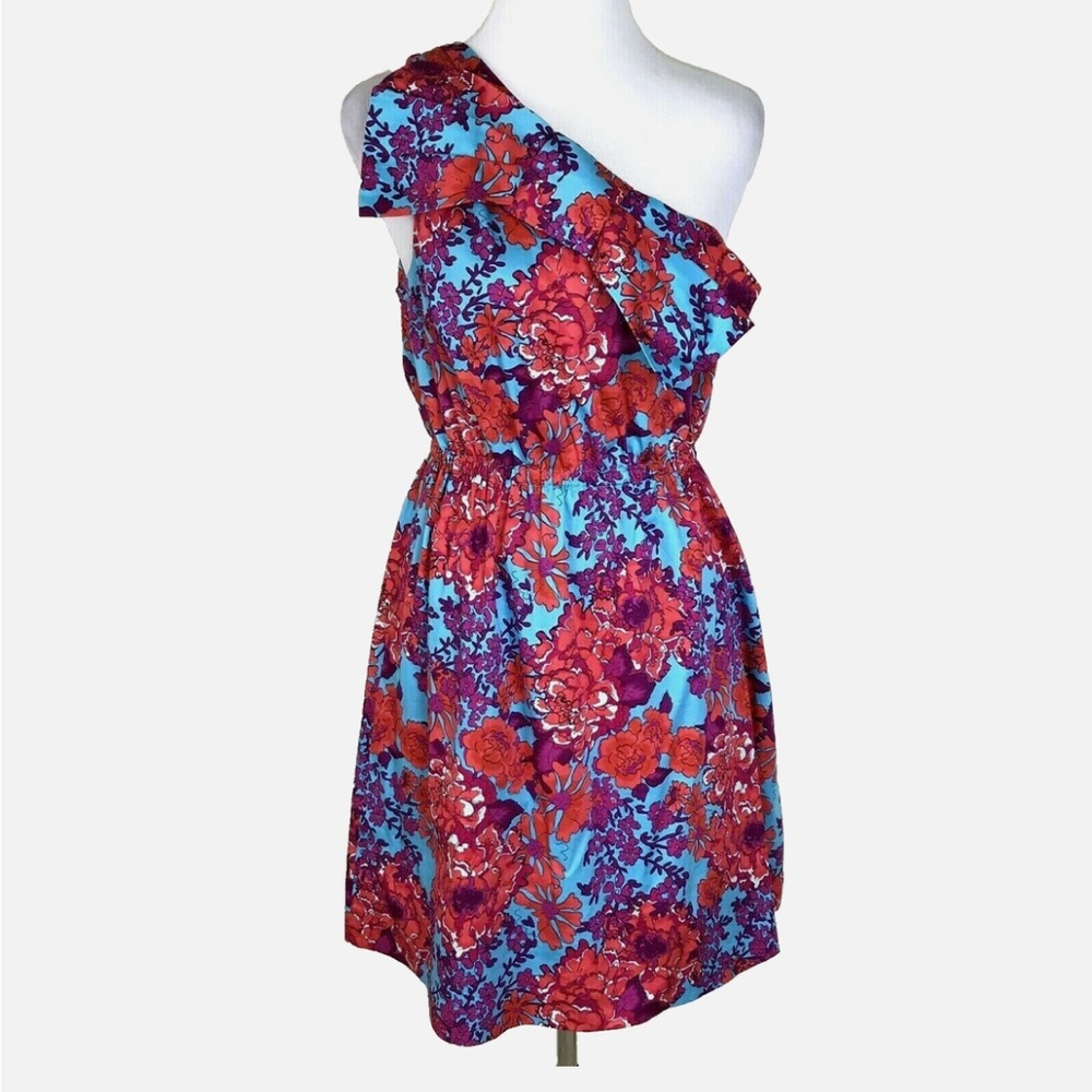 Ellen & Ollie one shoulder floral summer dress